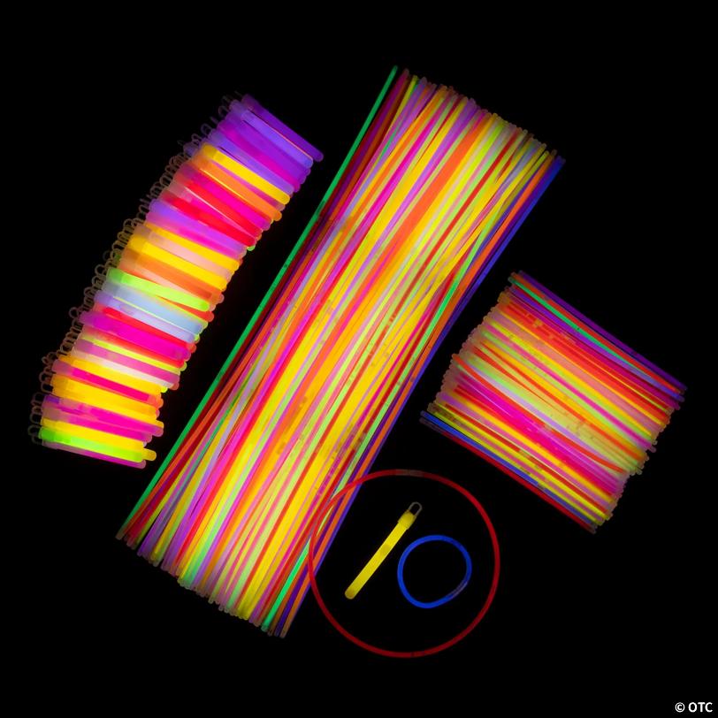 Bulk 300 Pc. Plastic Glow Stick, Bracelet & Necklace Assortment
