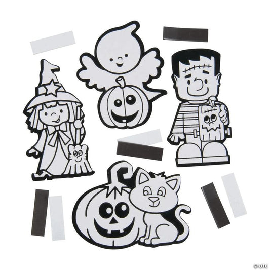 Bulk 44 Pc. Color Your Own Fuzzy Halloween Magnets