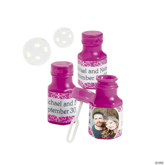 Bulk 48 Pc. Custom Photo Mini Hexagon Bubble Bottles