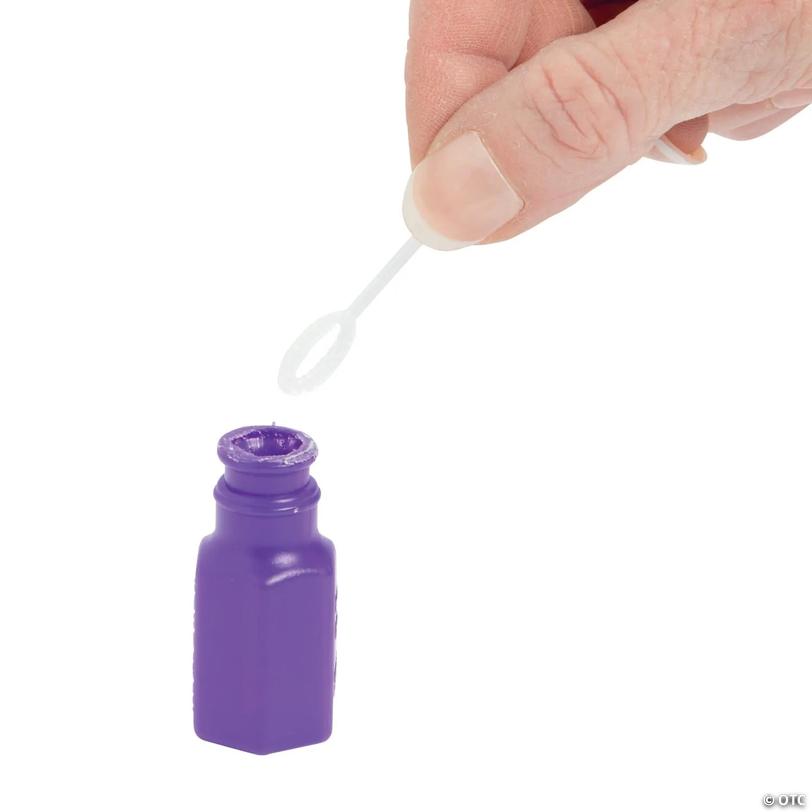 Bulk 48 Pc. Mini Hexagon Purple Bubble Bottles