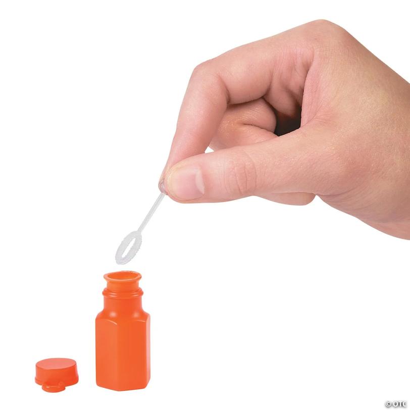 1 3/4" Bulk 48 Pc. Mini Hexagon Orange Bubble Bottles