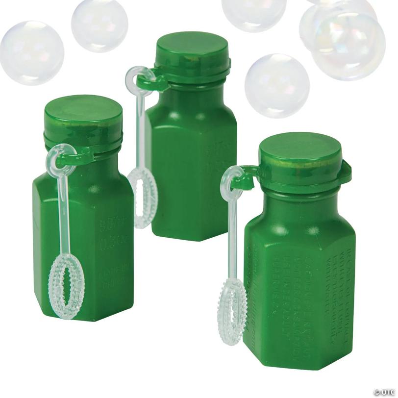 Bulk 48 Pc. Mini Hexagon Green Bubble Bottles