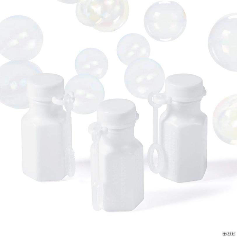 Bulk 48 Pc. Mini Hexagon White Bubble Bottles