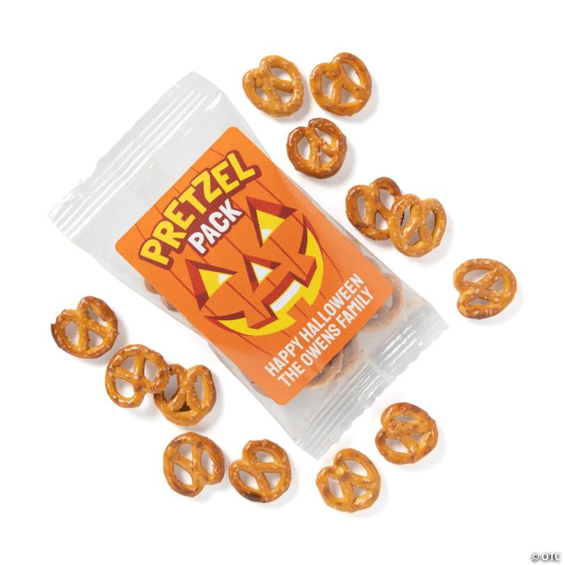 Bulk 48 Pc. Personalized Halloween Pretzel Packs (24 oz.)