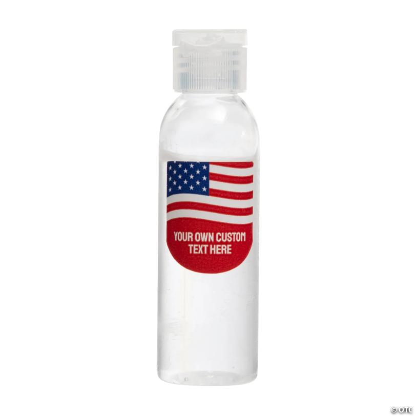 Bulk 48 Pc. Personalized Stars & Stripes Sanitizer Labels