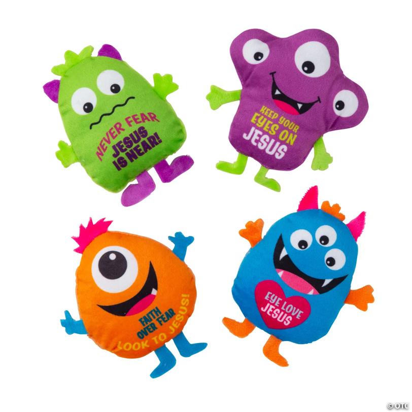 Bulk 48 Pc. Religious Flat Stuffed Colorful Monster Assortment