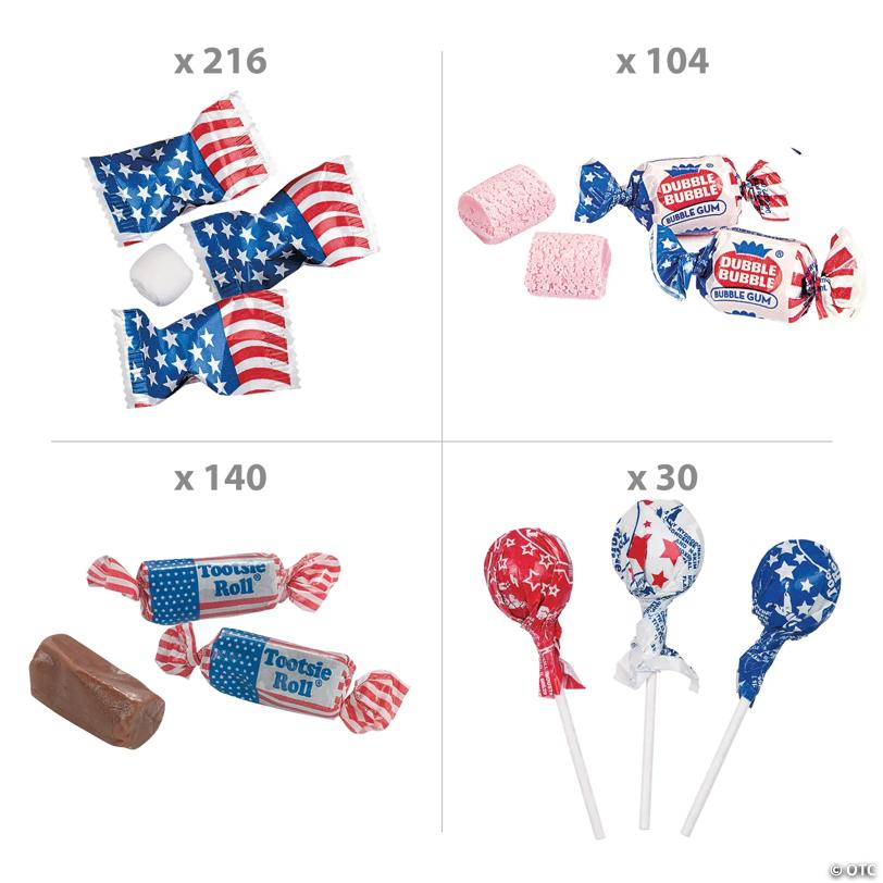 Bulk 490 Pc. Patriotic USA Flag Candy Assortment