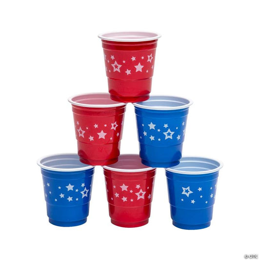 Bulk 50 Ct. Patriotic Party Plastic Shot Glasses