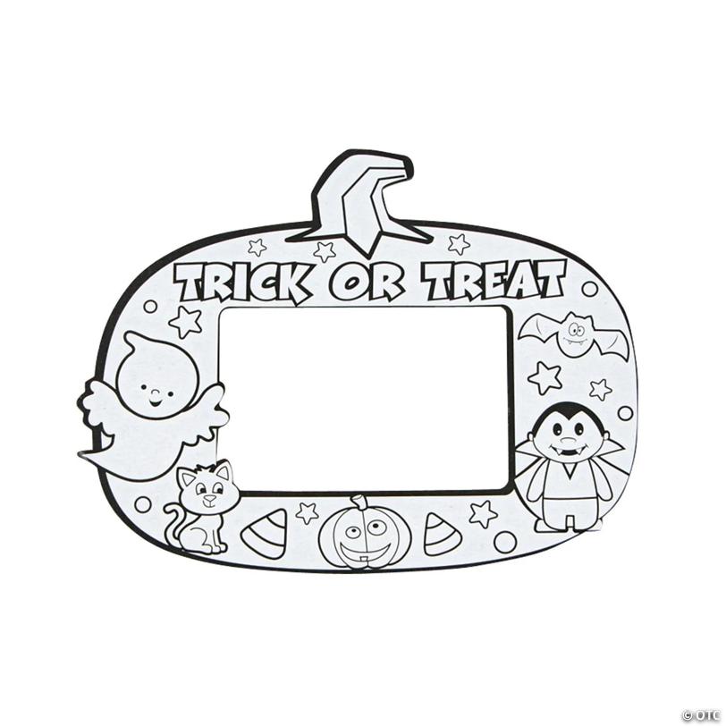 Bulk 50 Pc. Color Your Own Halloween Trick-or-Treat Picture Frame Magnets