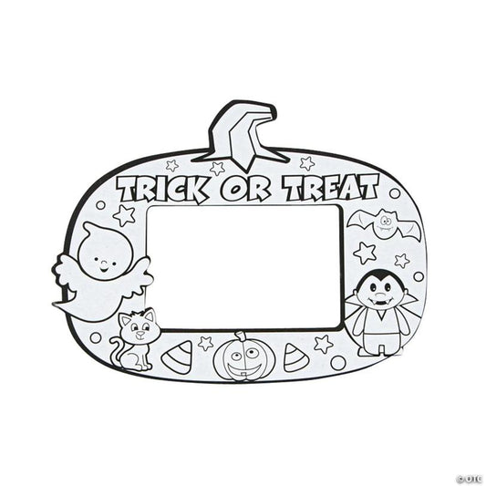 Bulk 50 Pc. Color Your Own Halloween Trick-or-Treat Picture Frame Magnets