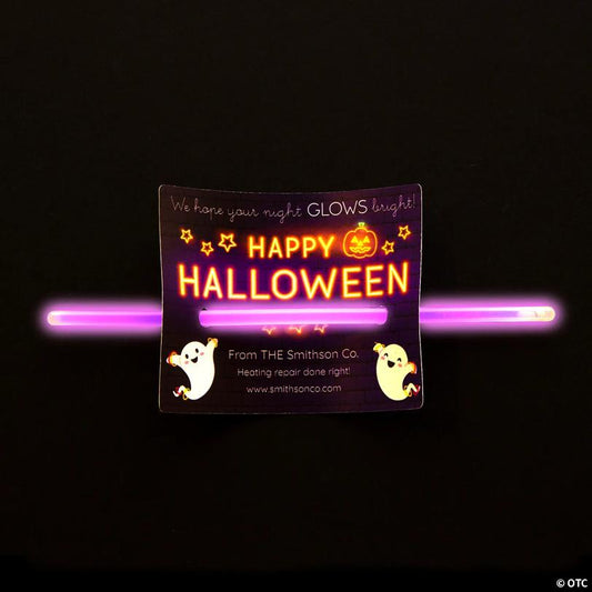 Bulk 50 Pc. Personalized Halloween Glow Bracelets with Card