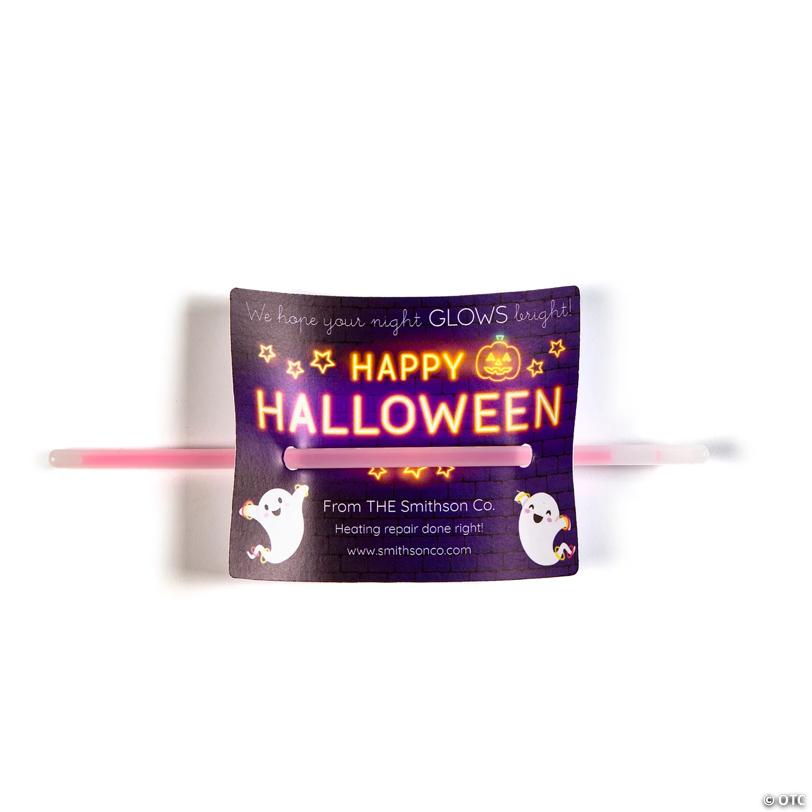 Bulk 50 Pc. Personalized Halloween Glow Bracelets with Card