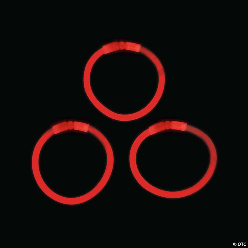 Bulk 50 Pc. Red Glow Bracelets