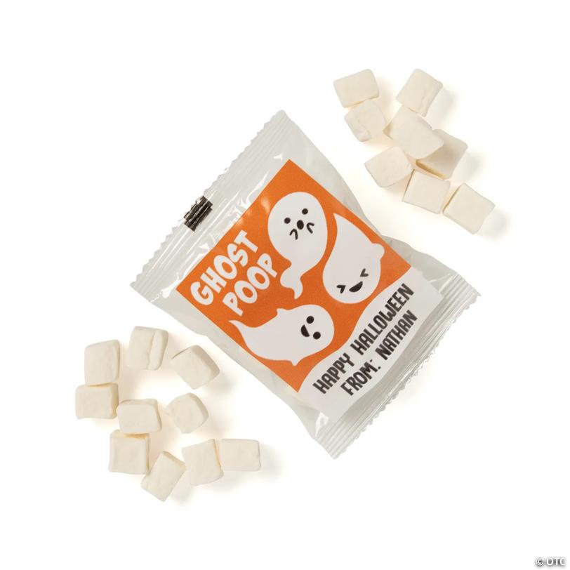 Bulk 57 Pc. Personalized Mini Marshmallow Ghost Poop Fun Packs