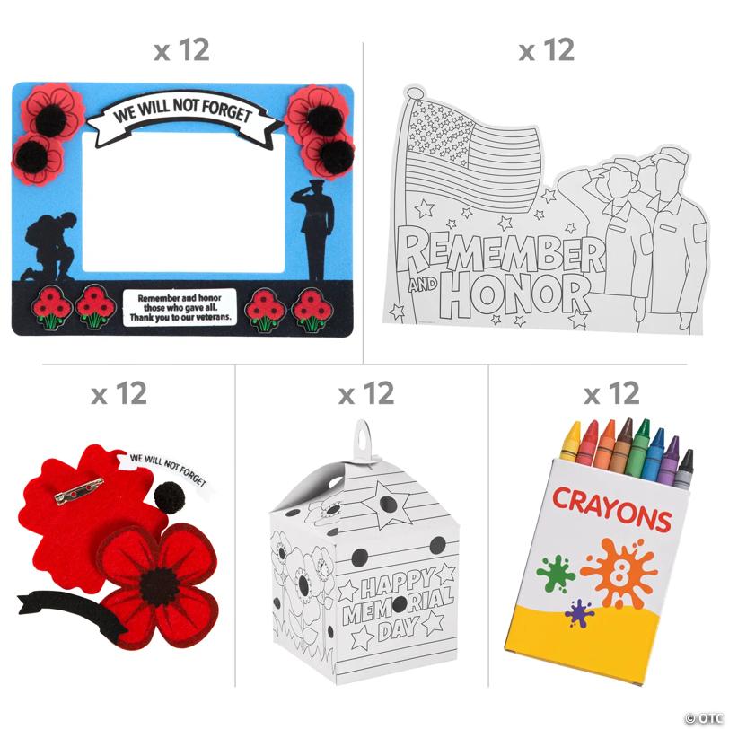 Bulk 60 Pc. Honor Memorial Day Craft Kit Assortment Sets for 12