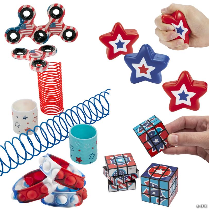 Bulk 60 Pc. Patriotic Sensory Toy Kit
