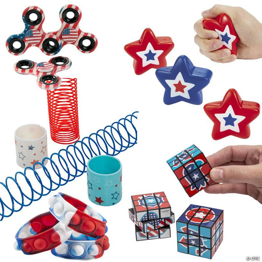 Bulk 60 Pc. Patriotic Sensory Toy Kit