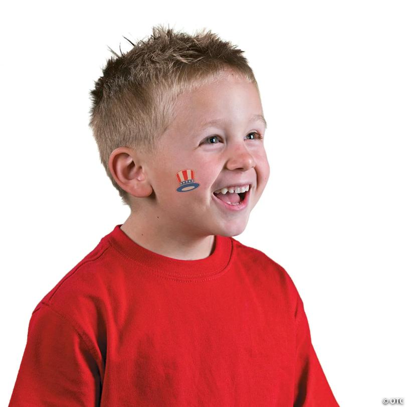 Bulk 72 Pc. Glow-in-the-Dark Patriotic Temporary Tattoos