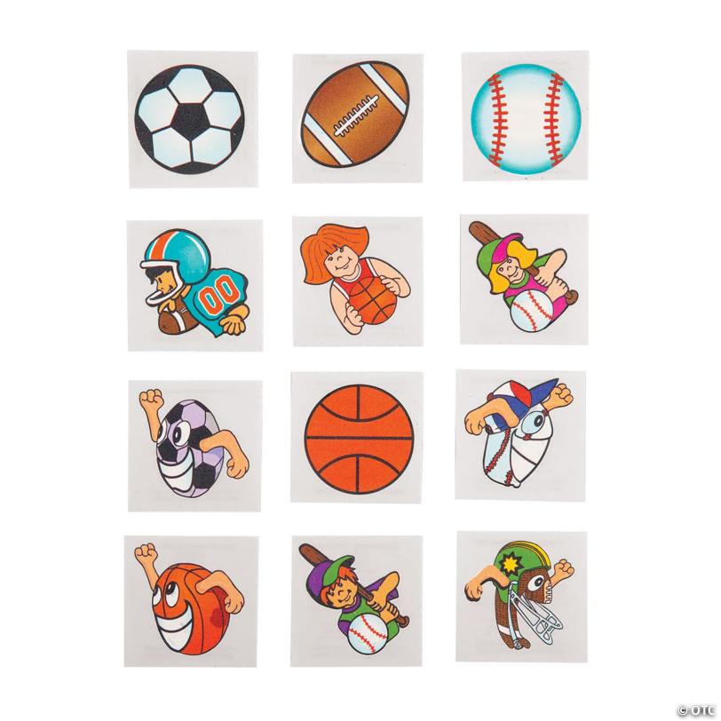 Bulk 72 Pc. Sports Temporary Tattoos - 72 Pc.