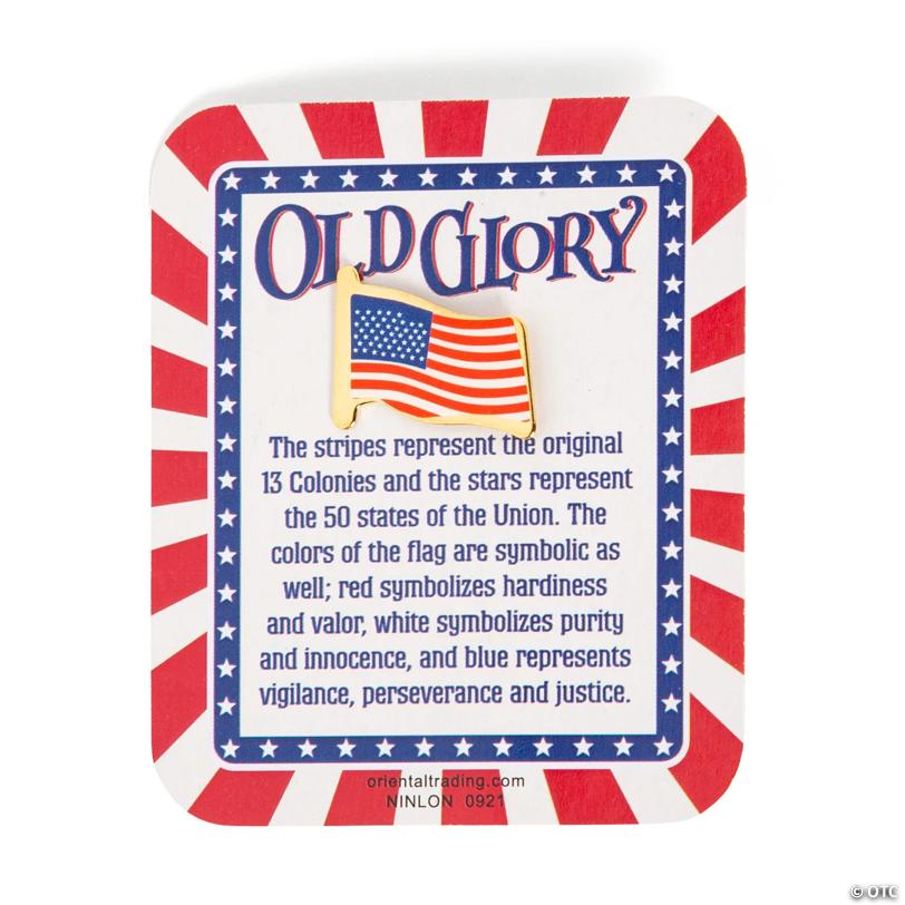 Bulk 72 Pc. The Legend of Old Glory Pins with Card