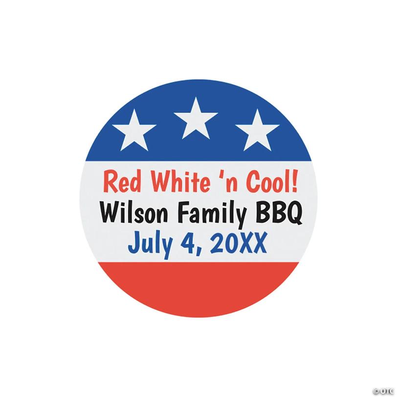 Bulk 80 Pc. Personalized 4th of July Favor Stickers