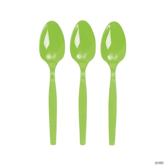 Bulk Fresh Lime Plastic Spoons - 50 Ct. | USA Decoration®