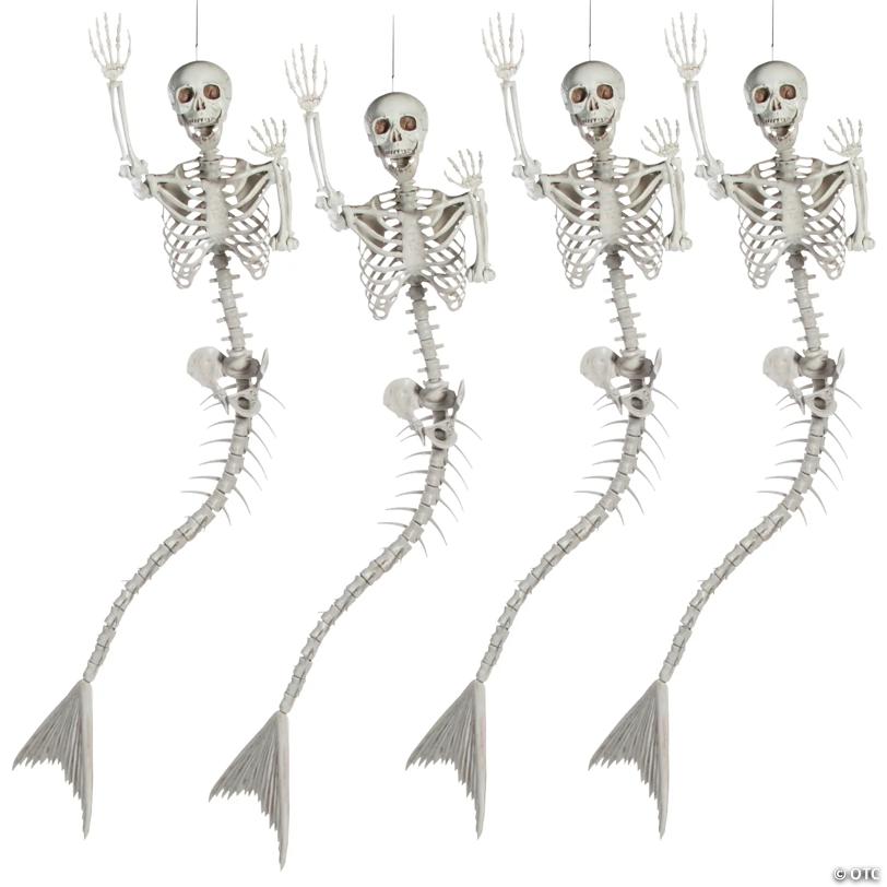 Bulk Life-Size Original Mermaid Skeleton Halloween Decorations - 4 Pc.