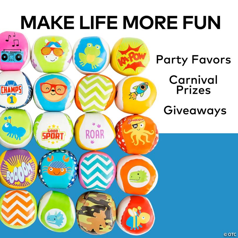 Bulk Mini Super Cool Footbags Assortment - 50 pc