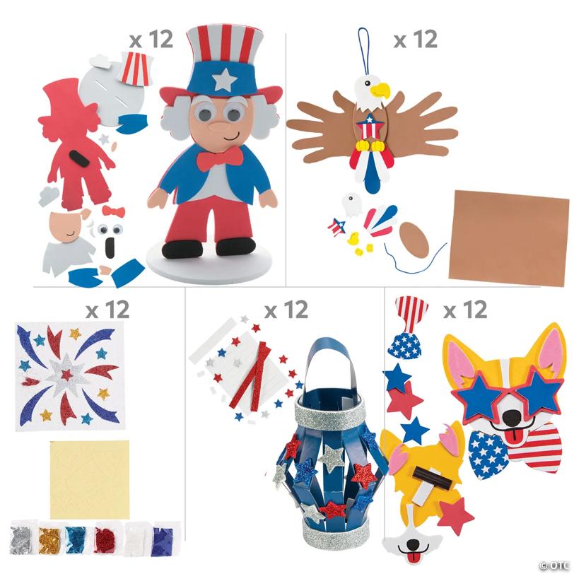Bulk Super Patriotic Craft Kit - Makes 60