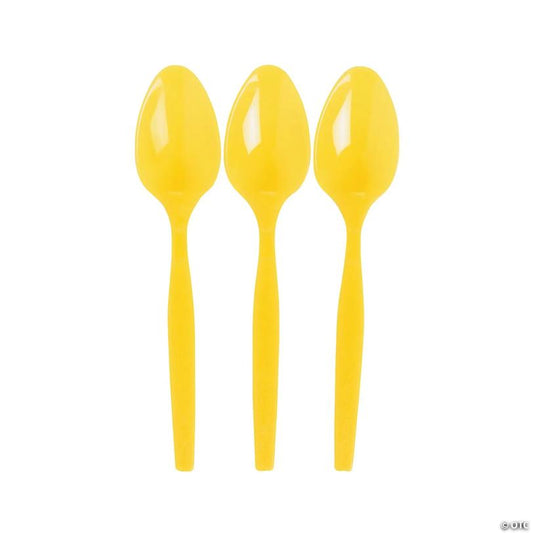 Bulk  50 Ct. Lemon Yellow Plastic Spoons | USA Decoration®