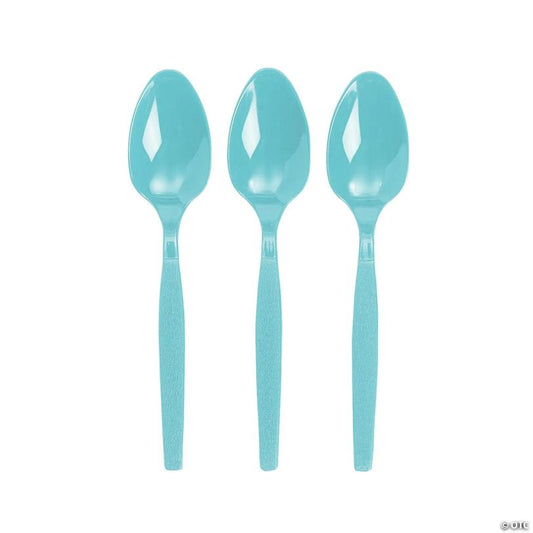 Bulk  50 Ct. Light Blue Plastic Spoons | USA Decoration®
