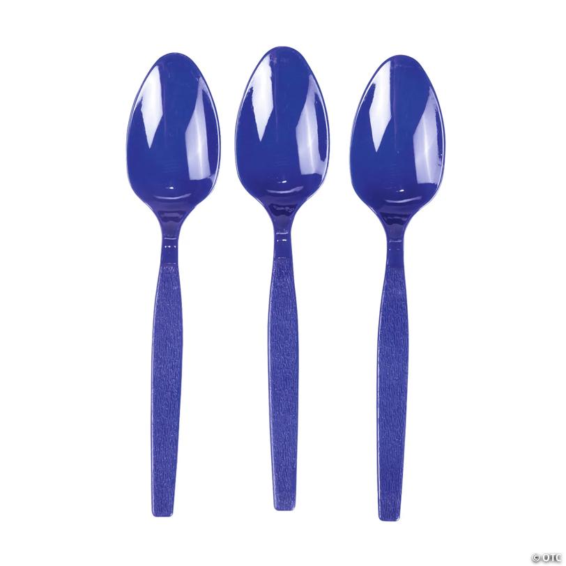 Bulk  50 Ct. Navy Plastic Spoons | USA Decoration®