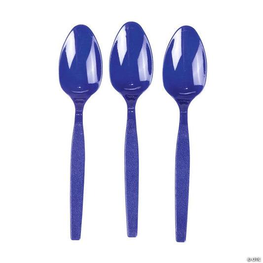 Bulk  50 Ct. Navy Plastic Spoons | USA Decoration®