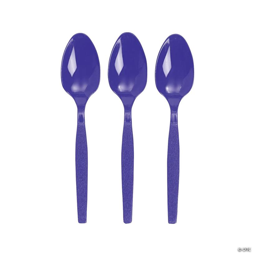 Bulk  50 Ct. Purple Plastic Spoons | USA Decoration®