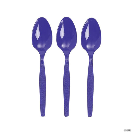 Bulk  50 Ct. Purple Plastic Spoons | USA Decoration®