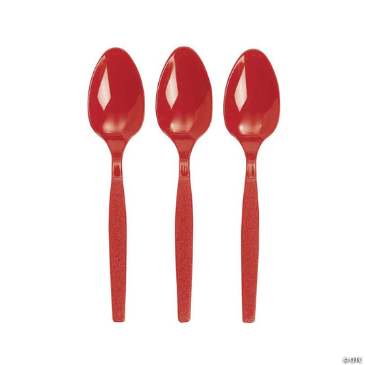 Bulk  50 Ct. Real Red Plastic Spoons | USA Decoration®