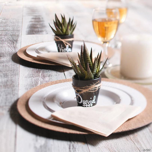 Burlap Wedding Chargers - 6 Pieces | USA Decoration®