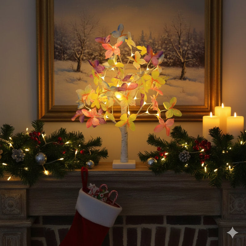 Butterfly Birch LED Tree Table Lamp for Home Decor, Lighted Artificial Tree for Christmas and Valentineâ€™s Day