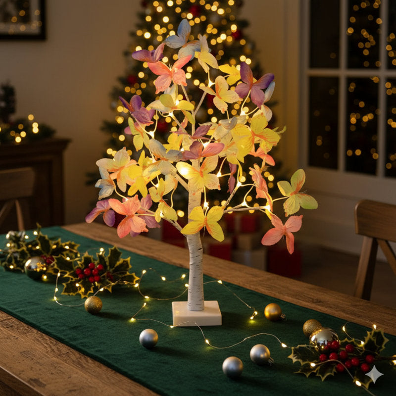 Butterfly Birch LED Tree Table Lamp for Home Decor, Lighted Artificial Tree for Christmas and Valentineâ€™s Day