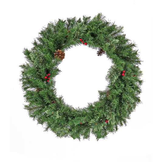 30 Inch Cashmere Wreath with Pinecones Red Berries Festive Holiday Décor | USA Decoration®
