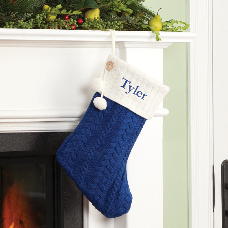 Cable Knit with Custom Name Stocking