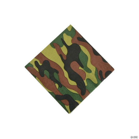 Camouflage Beverage Napkins - 16 Pc.