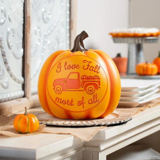 Carved Resin Pumpkin Fall Decoration