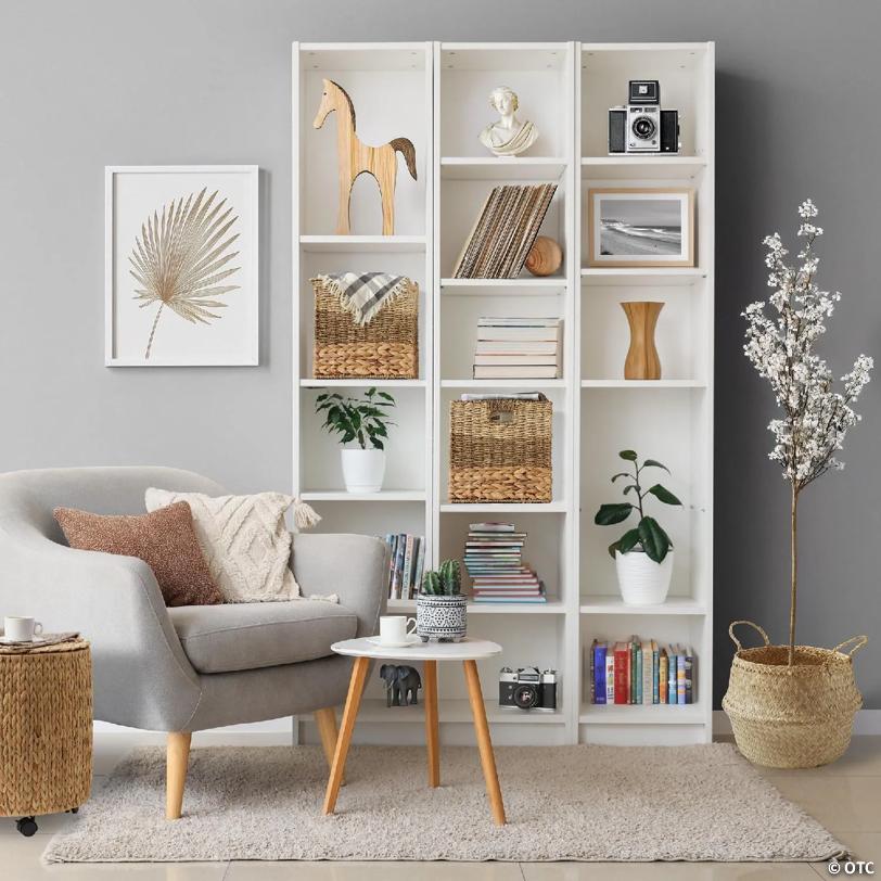 Casafield 2pk 10.5" Mixed Weave Storage Cubes, Square Shelf Basket Bins, Natural Wicker