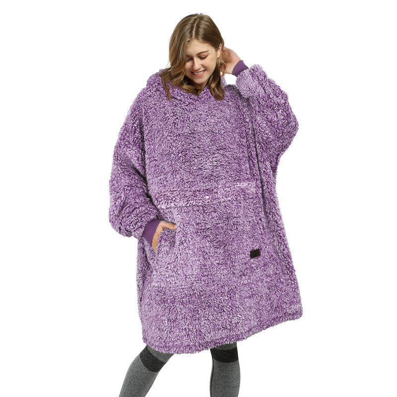 Catalonia Oversized Wearable Blanket Hoodie Sweatshirt, Fluffy Fleece Lounging Pullover for Adults