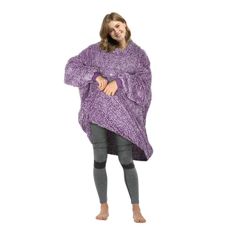 Catalonia Oversized Wearable Blanket Hoodie Sweatshirt, Fluffy Fleece Lounging Pullover for Adults