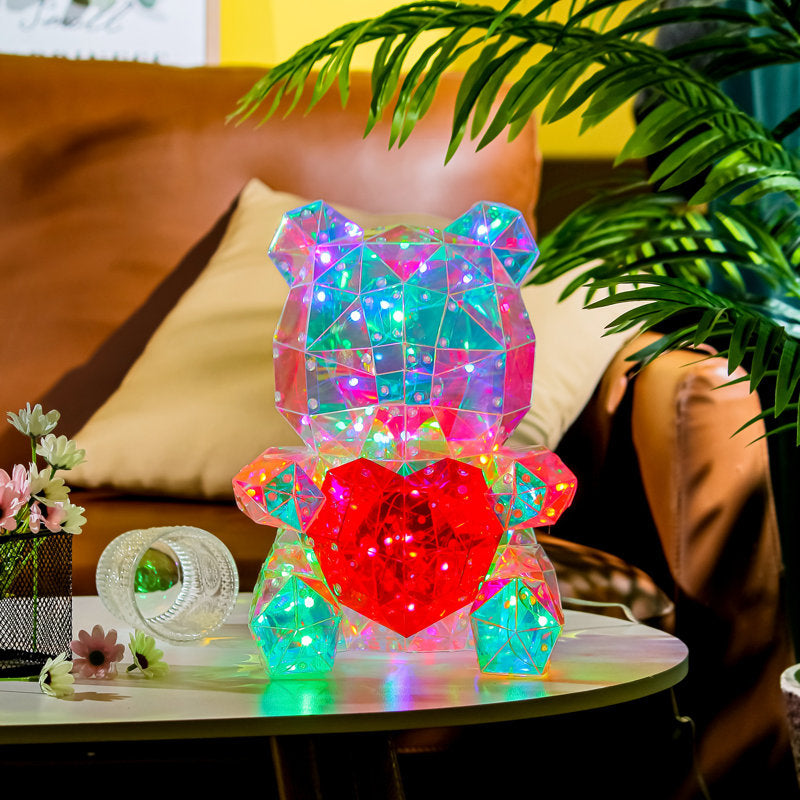 Charming PET Bear LED Lights: Delightful Glow Powered by USB