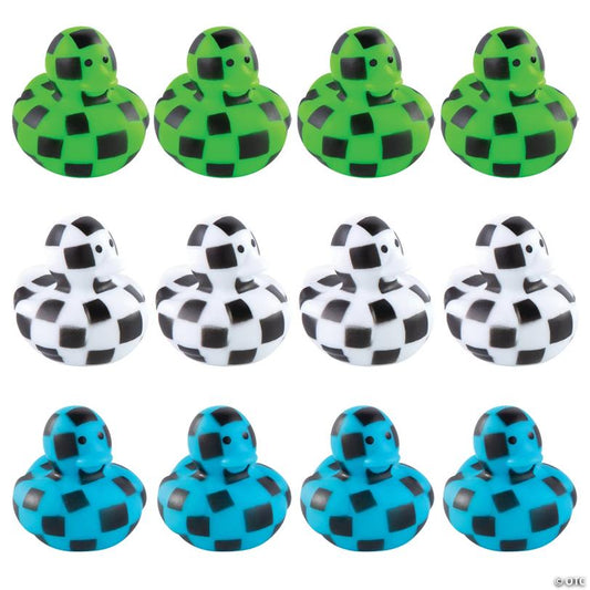 Checkerboard Rubber Ducks - 12 Pc.
