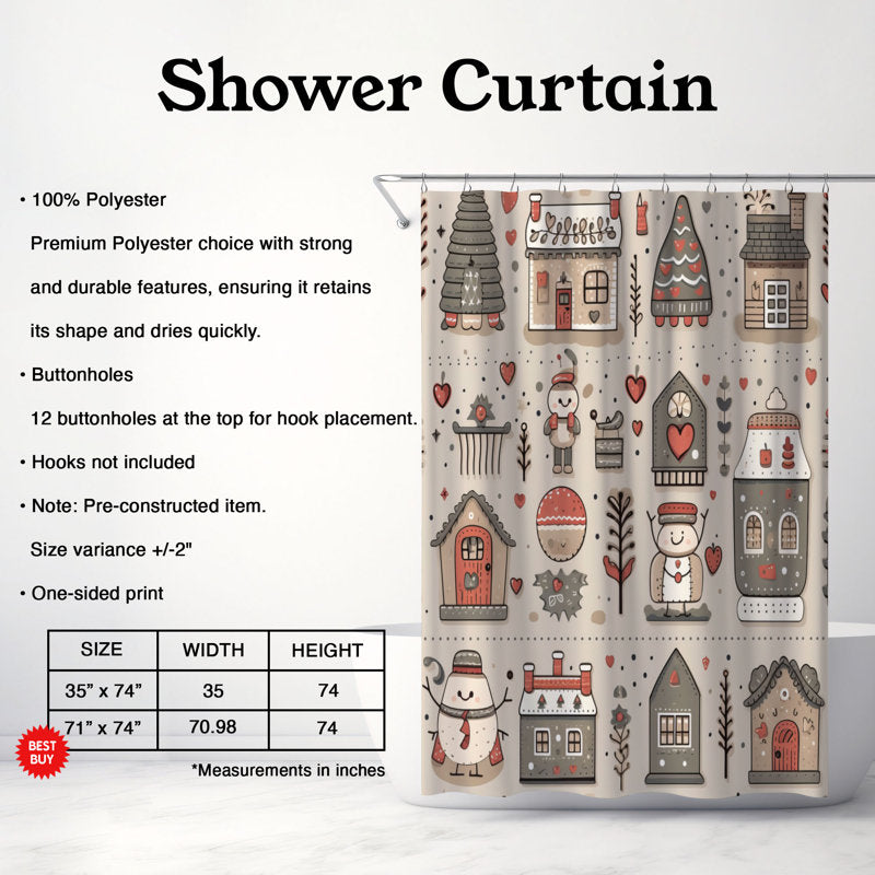 Chilled Snow Sketch - Premium Shower Curtain