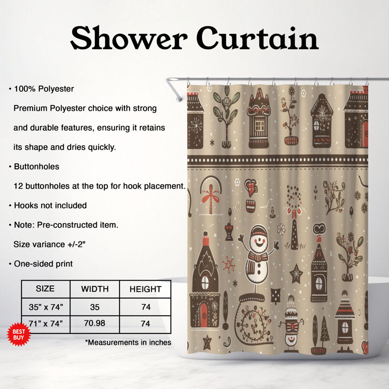 Chilled Snowman Sketch - Premium Shower Curtain